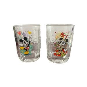 Walt Disney World 2000 Celebration Square 3D Glass Set Mickey Mouse McDonald's